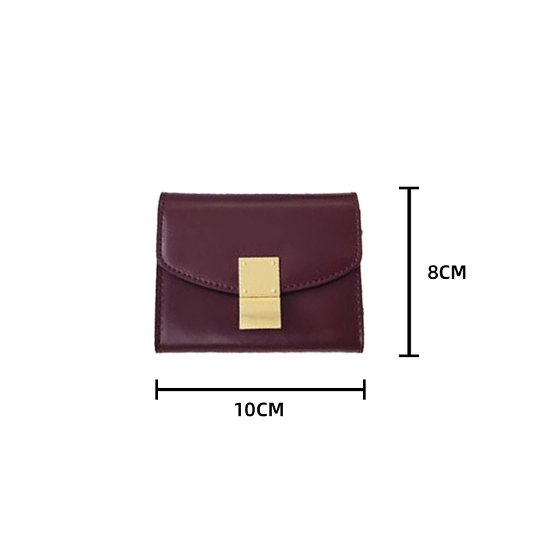 Ví card da cao cấp ví nữ nhiều ngăn mini ví gập thời trang 9 khe cắm thẻ + 2 khe ID