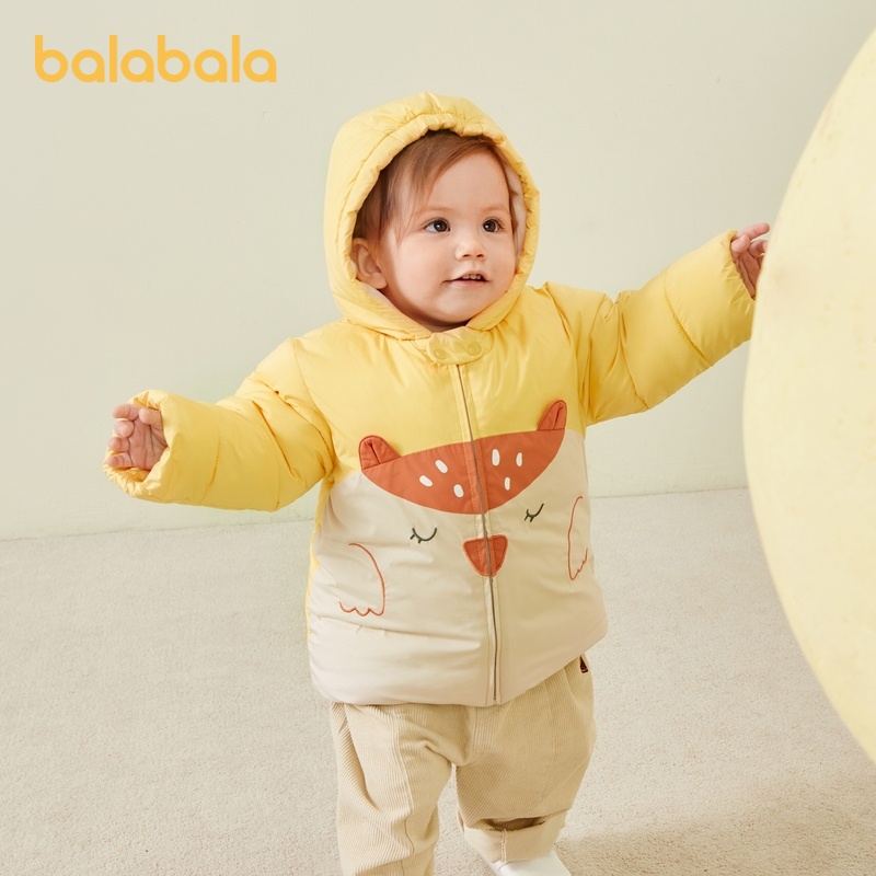 (0-4 tuổi) Áo phao lót lông siêu mềm mịn và cực ấm bé gái hãng BALABALA 20064200202