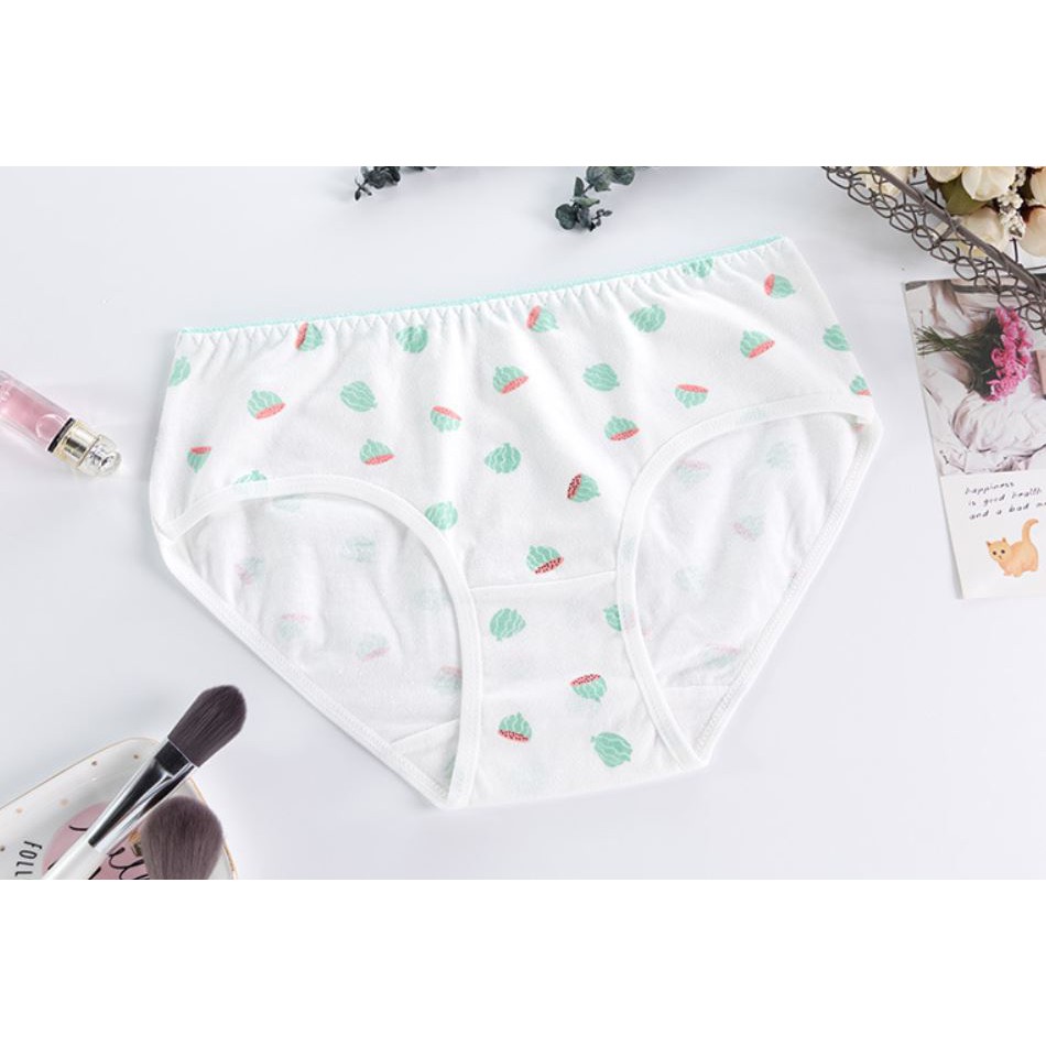 Set 5 Quần Lót Cotton Thấm Hút Mồ Hôi Họa Tiết Trái Cây P261