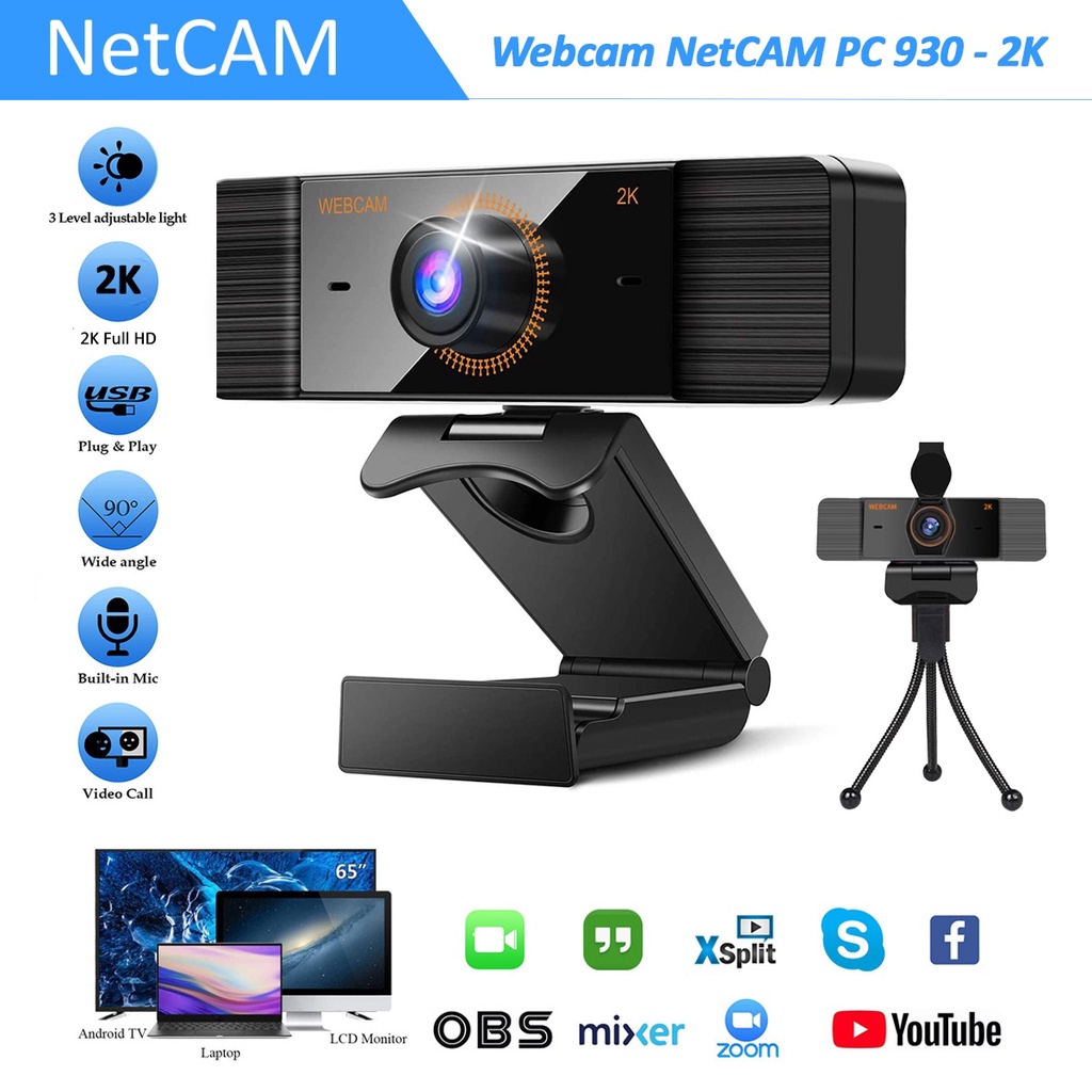 Webcam NetCAM PC 930 độ phân giải 2K - Hãng phân phối chính thức