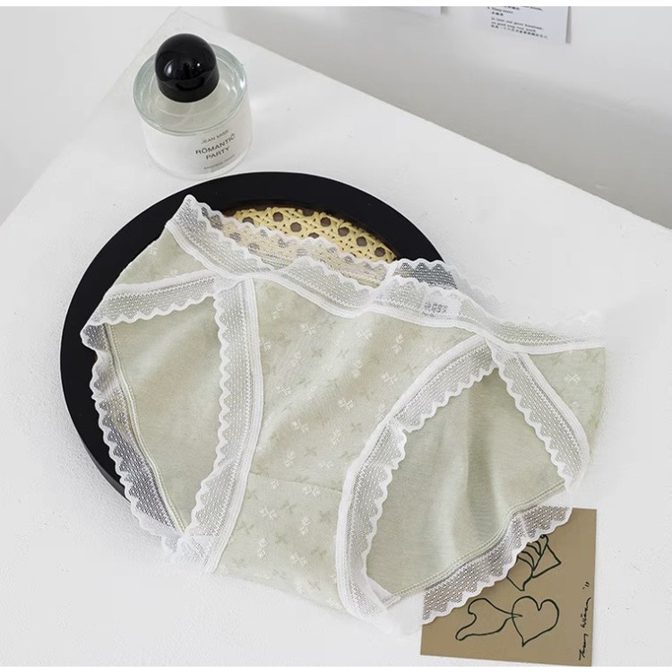 Quần lót nữ cotton mix viền ren họa tiết sexy quyến rũ, siêu thấm hút màu sắc tươi sáng Missie Q02