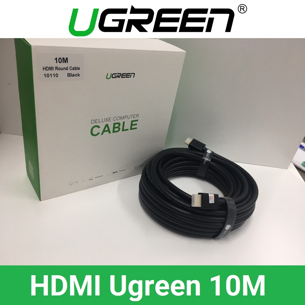 Cáp HDMI Ugreen dài 2M, 10M, 15M cao cấp hỗ trợ HDMI, 2K, 4K - HDMI chính hãng Ugreen