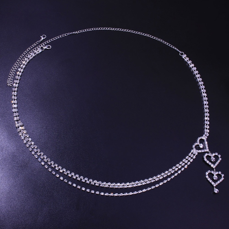 Dây Xích Đeo Hông Đính Trái Tim Lấp Lánh Có Thể Điều Chỉnh Trang Trí Cho Nữ