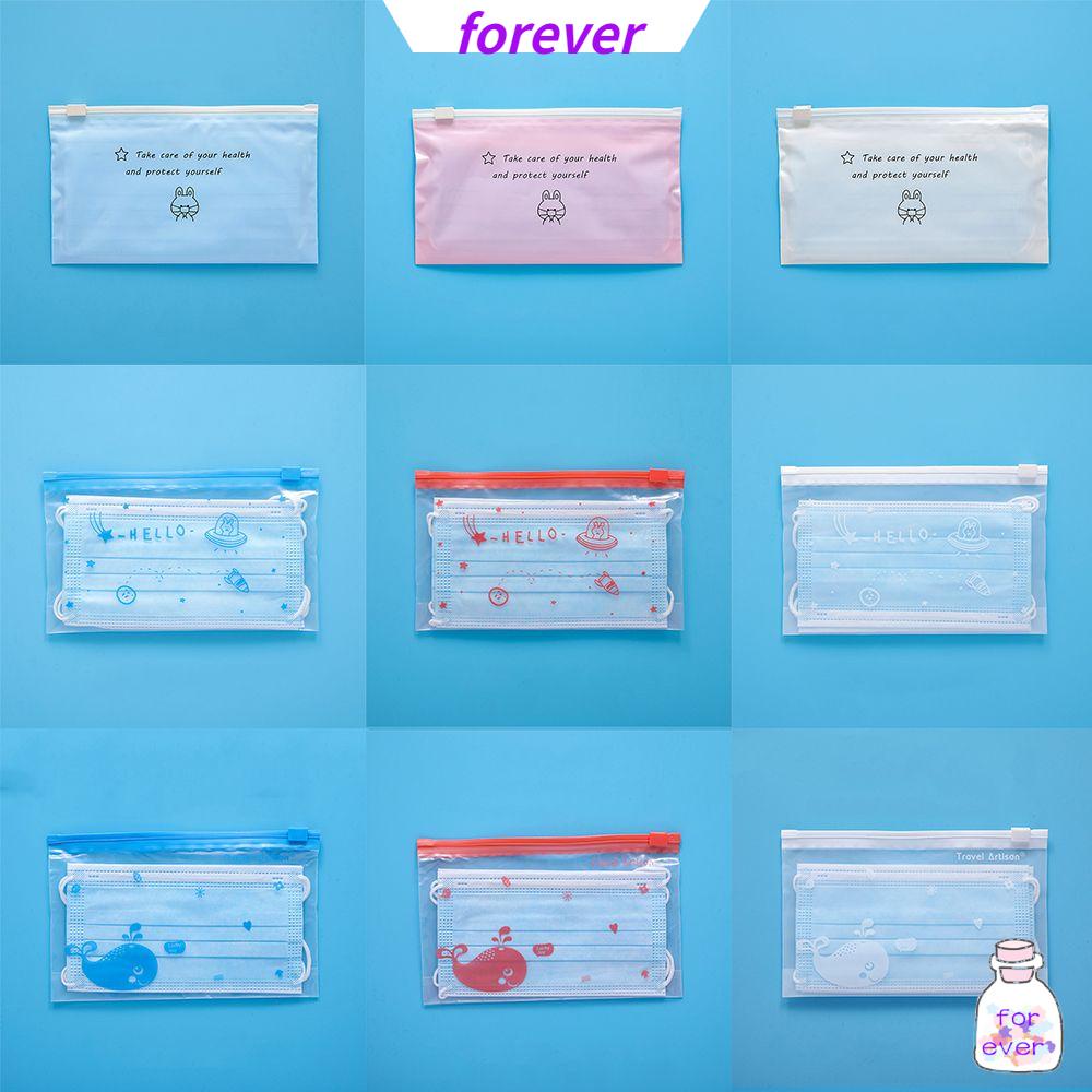 Túi đựng bảo vệ khẩu trang chống bụi có khóa kéo in họa tiết dễ thương
