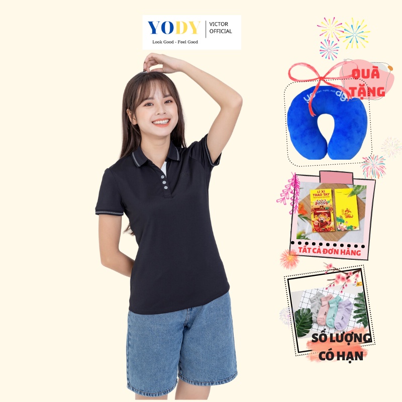 Aó Polo Nữ YODY Coolmax Lacoste Có Cổ Chống Tia UV, Kháng Khuẩn APN3516