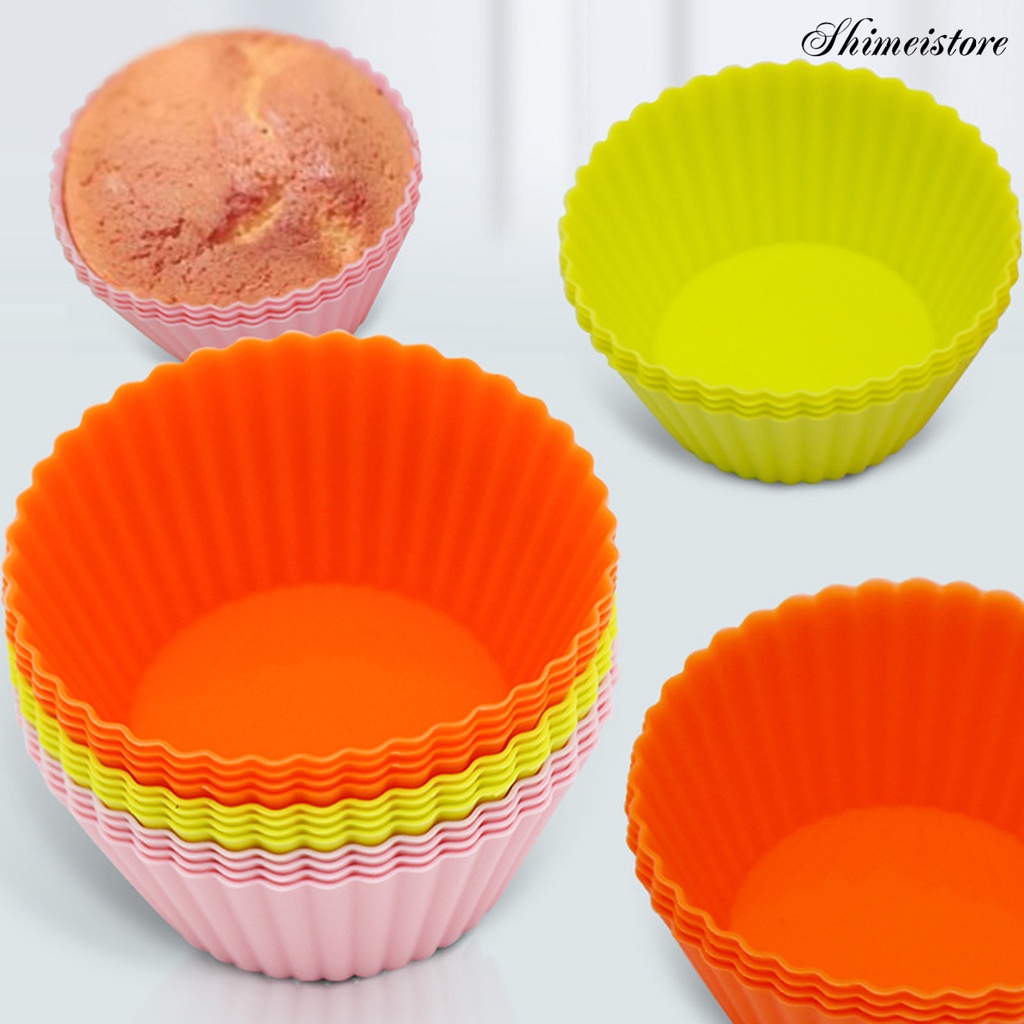 Set 12 Khuôn Làm Bánh Muffin Bằng Silicone Thân Thiện Với Môi Trường Không Mùi Tiện Dụng