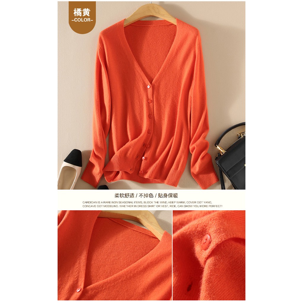 Áo Khoác Cardigan Dệt Kim Tay Dài Cổ Chữ V Size Lớn