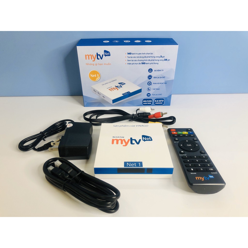 Andoid Box MyTV Net Ram 4G Rom 32GB Android ATV 9.0 Tặng Chuột Không Dây Netbox HT68