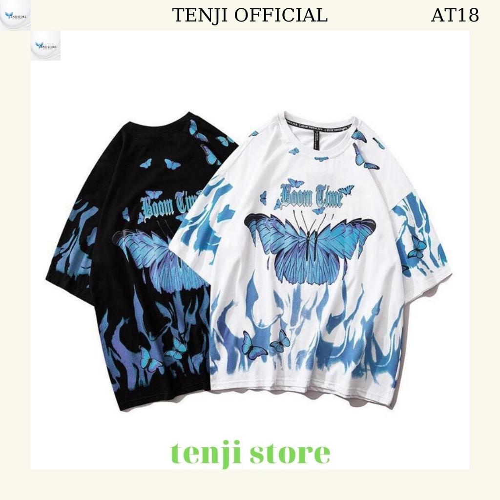 Áo thun nam tay lỡ from rộng cáo cấp mẫu mới cánh bướm trẻ trung cá tính, áo phông nam trắng mẫu mới AT18 TENJI