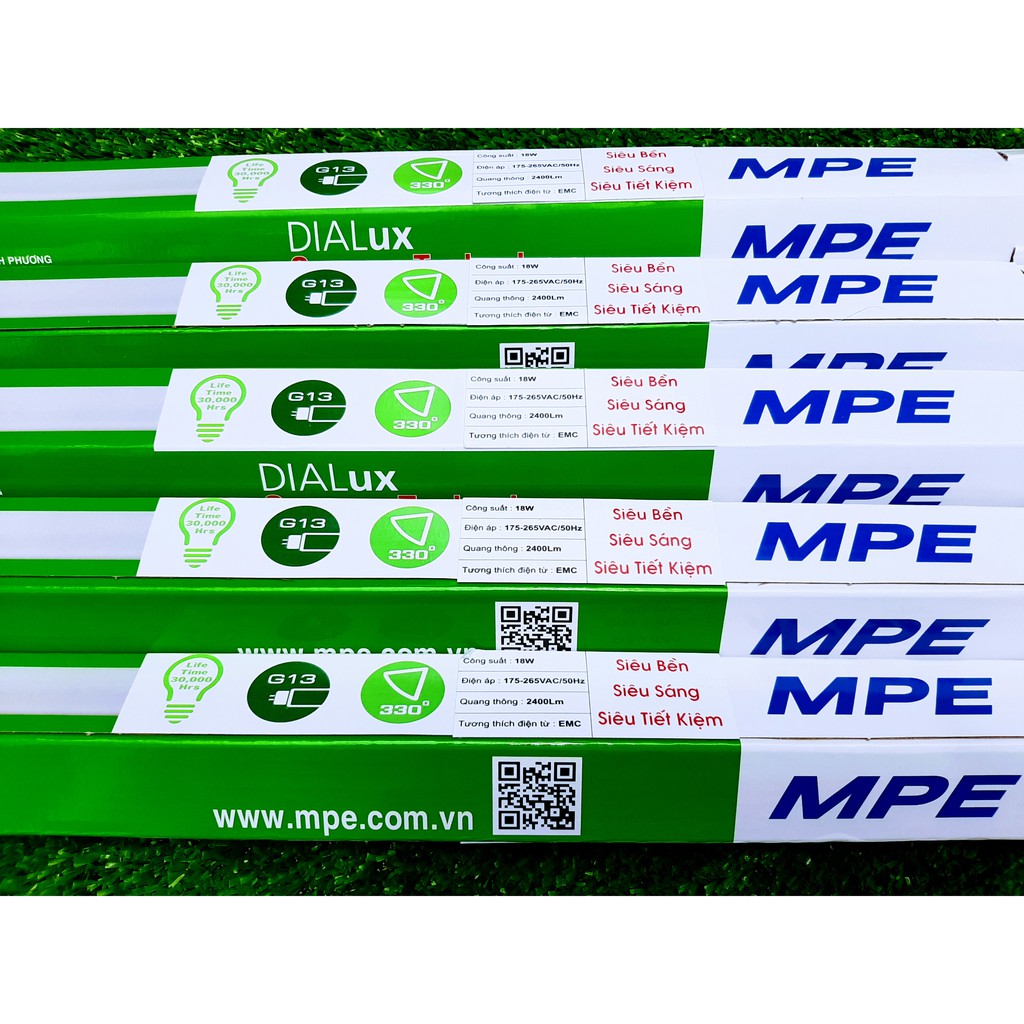 Combo 5 Bóng Đèn Led Tuýp 1m2 ( 1.2m ) MPE T8, đèn led 1.2 met MPE