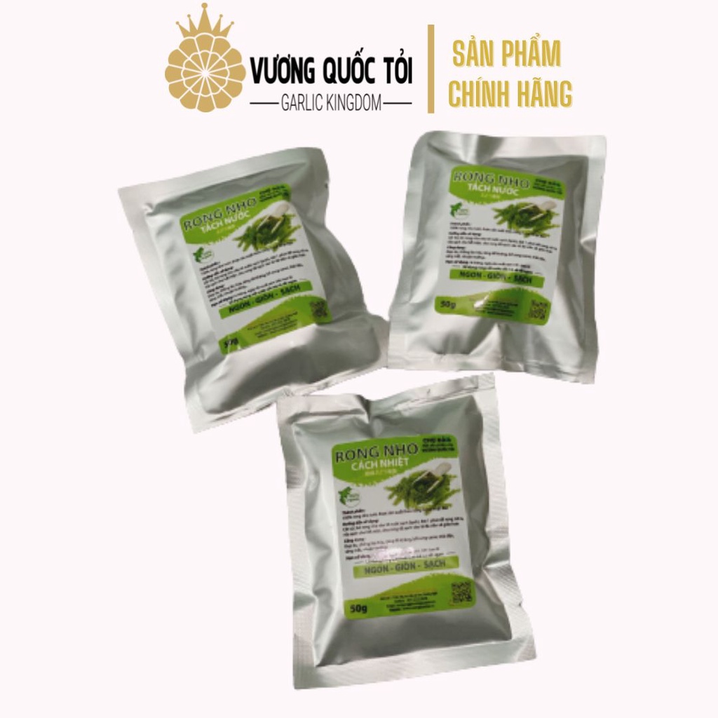 Rong Nho Cách Nhiệt - Vương Quốc Tỏi - Túi 100g nở ra 300g, Thực phẩm cho sức khoẻ