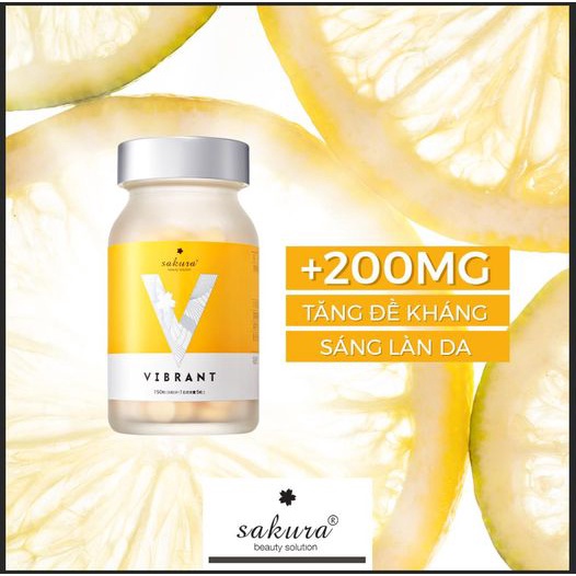 Viên uống trắng da Sakura Vibrant ngừa sạm nám hộp 150 viên