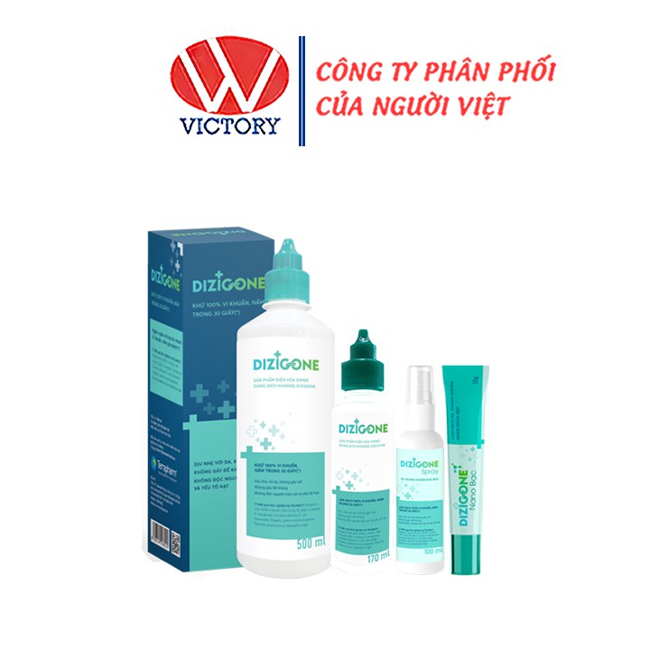 Bộ sản phẩm DIZIGONE kháng khuẩn – tái tạo da – ngăn ngừa sẹo - Victory Pharmacy