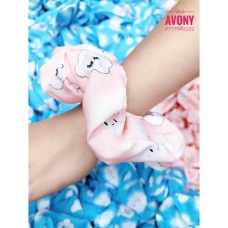 Cột tóc vải scrunchies hoạ tiết mây