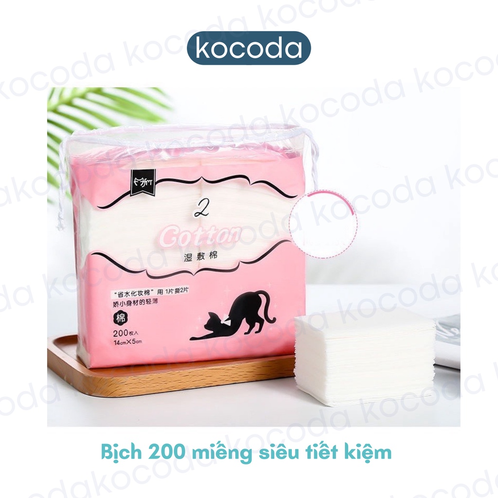 Bông tẩy trang Cotton đắp lotion mask làm mặt nạ toner 200 miếng KOCODA