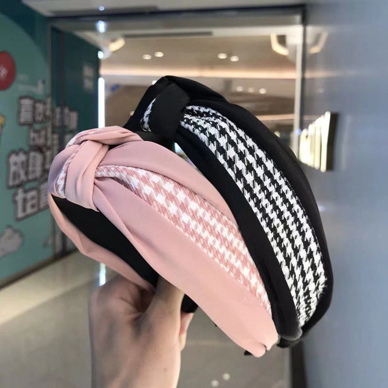 Băng đô bản rộng phối thắt nút thời trang Hàn Quốc cổ điển