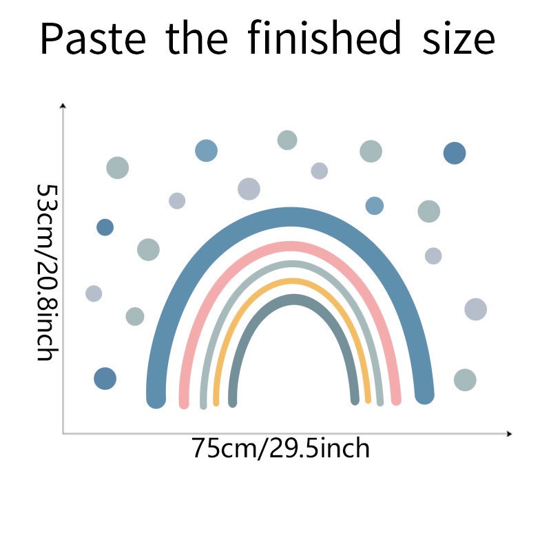 Nhãn dán tường trang trí phòng bé hình cầu vồng / hoa / ngôi sao / hoạt hình xinh xắn