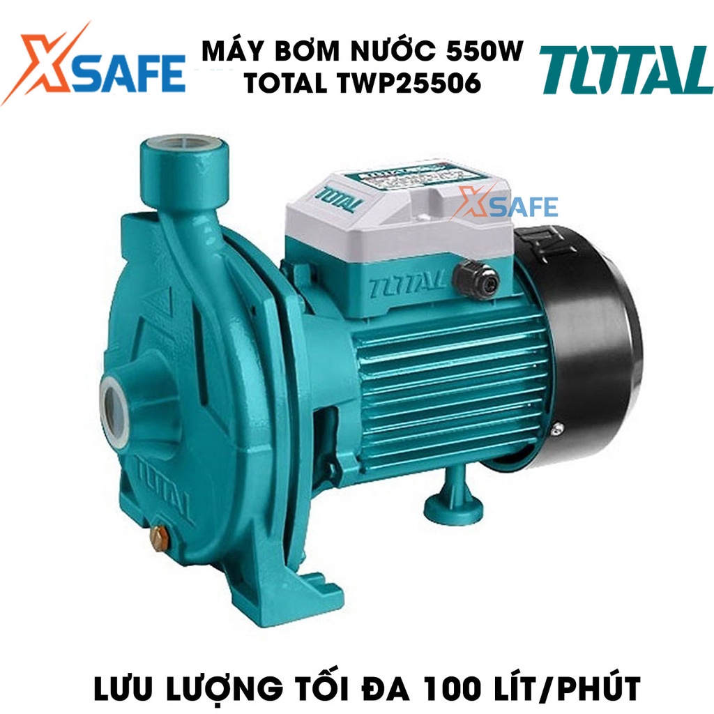 Máy bơm nước 550W TOTAL TWP25506 motor dây đồng, chiều cao bơm tối đa 25m, lưu lượng tối đa 100 lít/ph