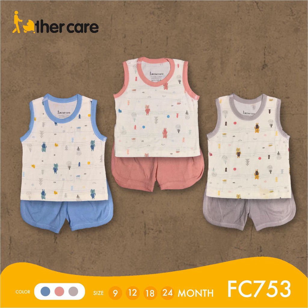 Bộ Quần áo FatherCare ba lỗ - Báo (Họa tiết - Trơn) FC753
