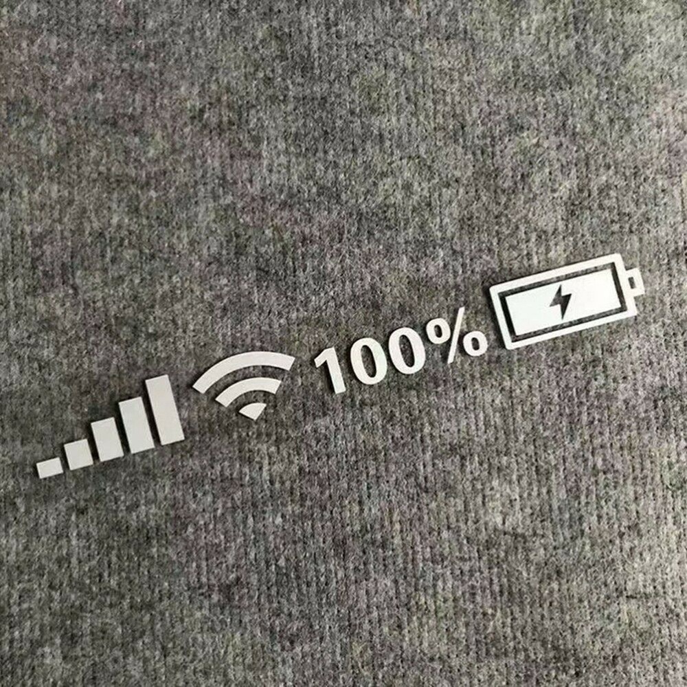 Miếng Dán Trang Trí Xe Hơi Hình Pin WiFi Ngộ Nghĩnh Chống Thấm Nước