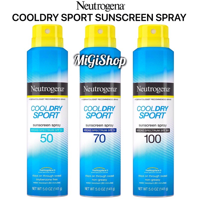 [Hàng Mỹ] Xịt Chống Nắng Thể Thao Neutrogena Cooldry Sport Sunscreen Spray 141g