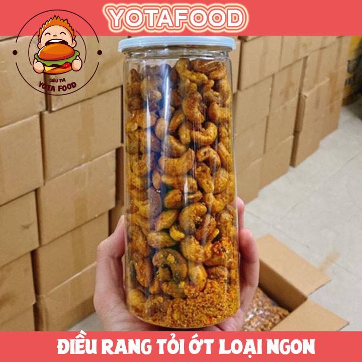 Hạt Điều Rang Tỏi Ớt Loại 1  hũ pet cao cấp 500gram | Yotafood