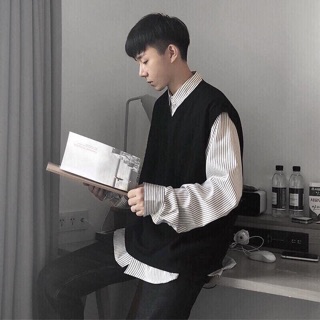 Ảnh thật áo GILE BASIC BLACK UNISEX