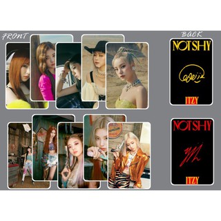 Set 11 thẻ card nhựa ITZY - NOT SHY in 2 mặt bo góc có chữ ký