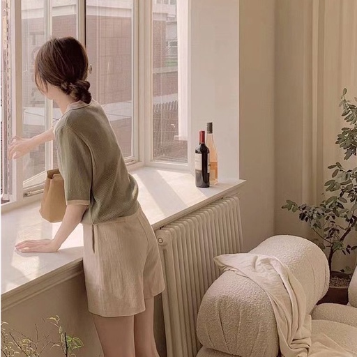 Áo Thun Polo Tay Ngắn Dáng Rộng Bằng Lụa Lạnh Mỏng Màu Sắc Phù Hợp Với Mùa Hè Dành Cho Bạn Nữ