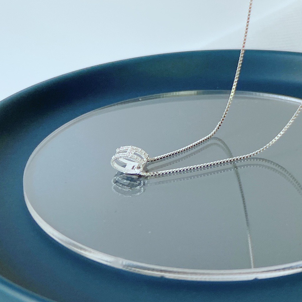 Dây chuyền bạc Ý 925 mặt chữ H cao cấp đính đá pha lê sang trọng