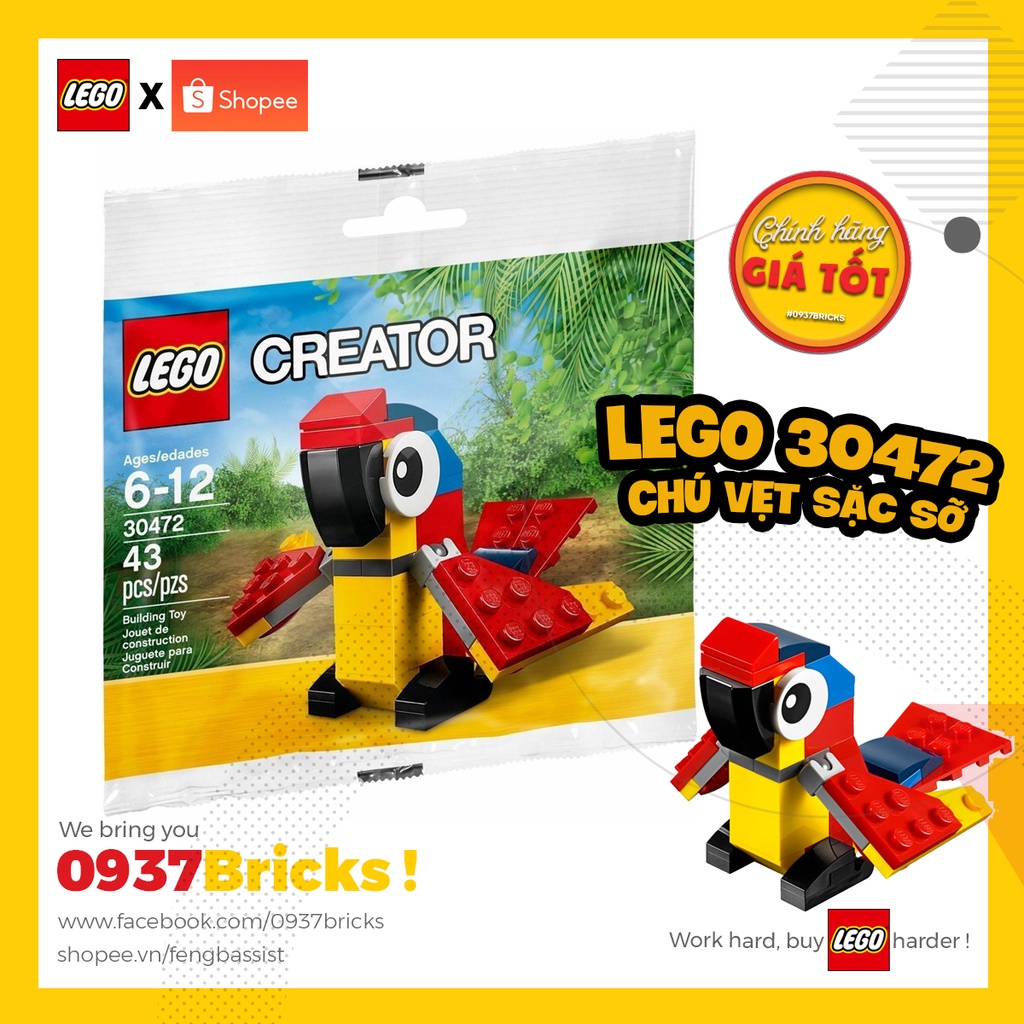 LEGO Creator 30472 Parrot Bộ xếp hình Lego Chú Vẹt sặc sỡ 0937BRICKS