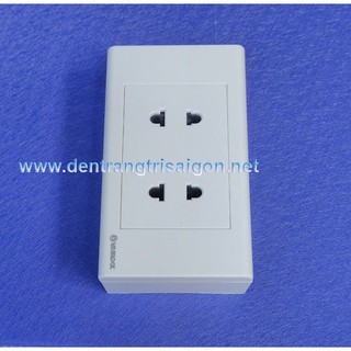 COMBO BỘ Ổ CẮM ĐÔI 2 CHẤU + ĐẾ NỔI - SINO VANLOCK