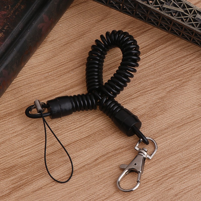 Móc khóa dây lò xo co giãn chống thất lạc tiện dụng