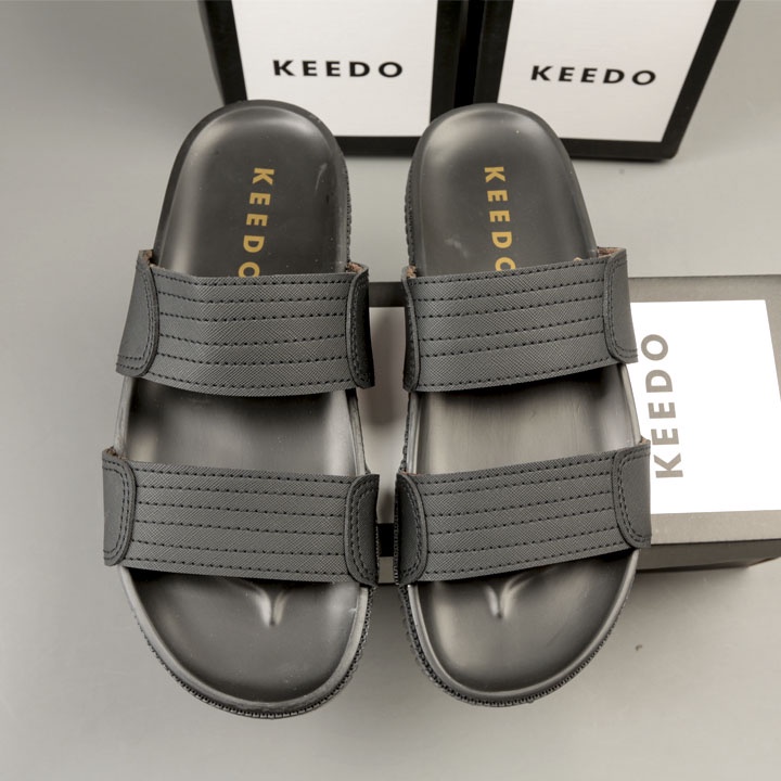 Dép nam quai ngang XỊN hai quai mới, Dép da nam KD1703