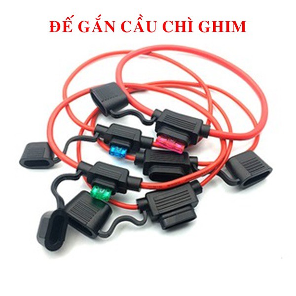 Đế gắn cầu chì ghim chống nước dùng cho ô tô, xe máy (tặng cầu chì đi kèm) và set 9 cầu chì từ 3A-40A