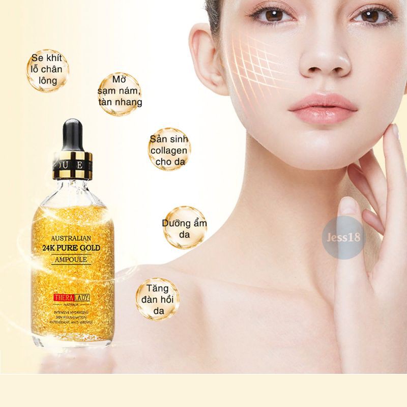 Tinh chất Serum vàng 24k Úc Pure Gold Ampoule Thera Lady giúp da căng bóng, mờ thâm mụn, nám, tàn nhang, date xa- Jess18