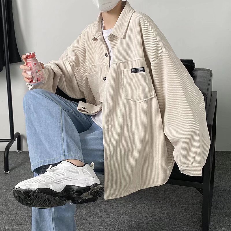 Áo khoác sơ mi dài tay thời trang cho nam nữ Simple áo khoác nam kaki from rộng Hàn Quốc áo khoác nam đẹp bomber jackets bigsize áo khoác bóng chày nam