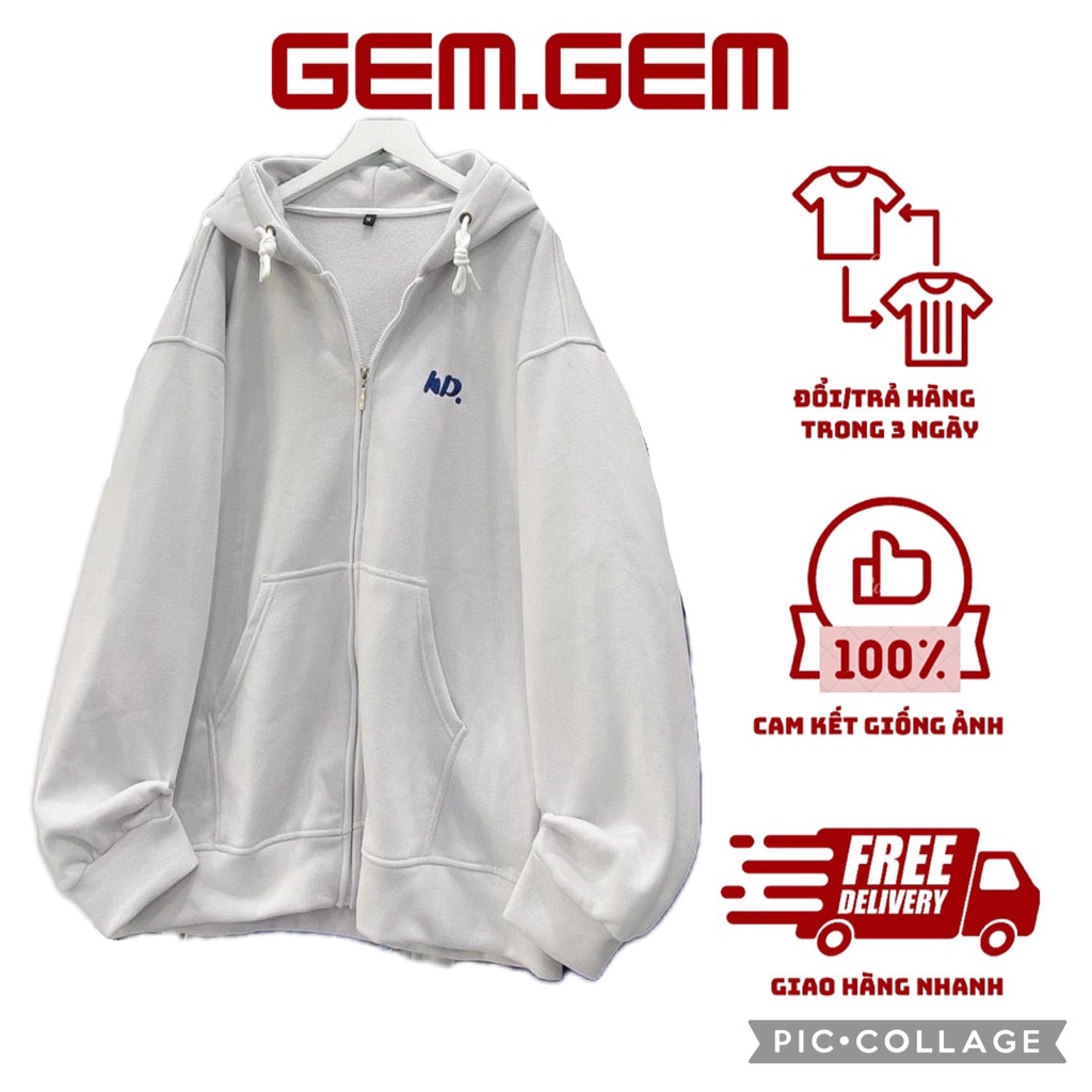 Áo khoác nỉ nam nữ form rộng unisex in AD mũ rộng 2 lớp, áo khoác hoodie nỉ bông màu xám tay bồng ulzzang phong cách Hàn