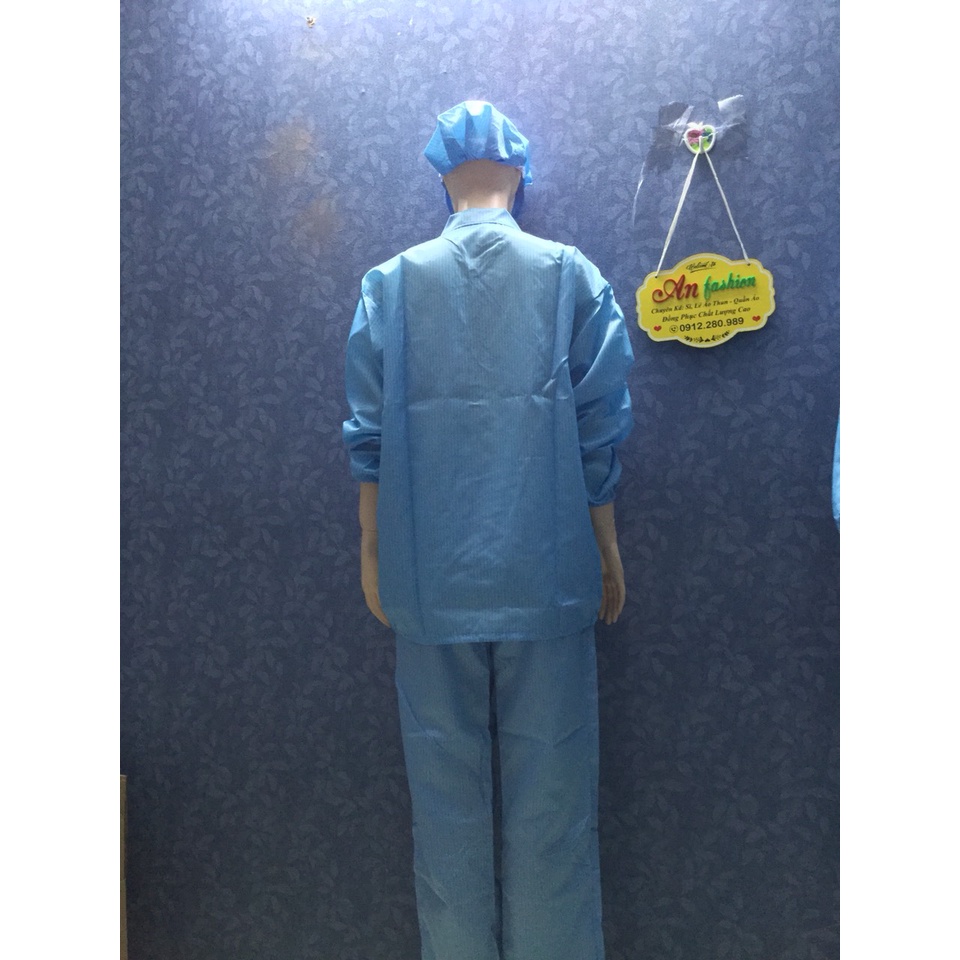 Quần Áo Bảo Hộ Lao Động Size Nữ Màu Xanh _ Hình Chụp Thật