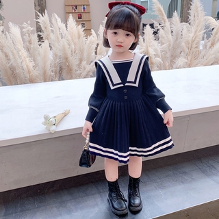 Đầm len tay dài thời trang thu đông phong cách Hàn Quốc cho bé gái