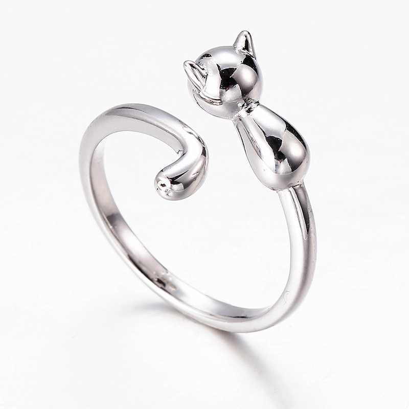 Aifei Jewellery Women Ring Cat 925 Sterling Silver R1333
