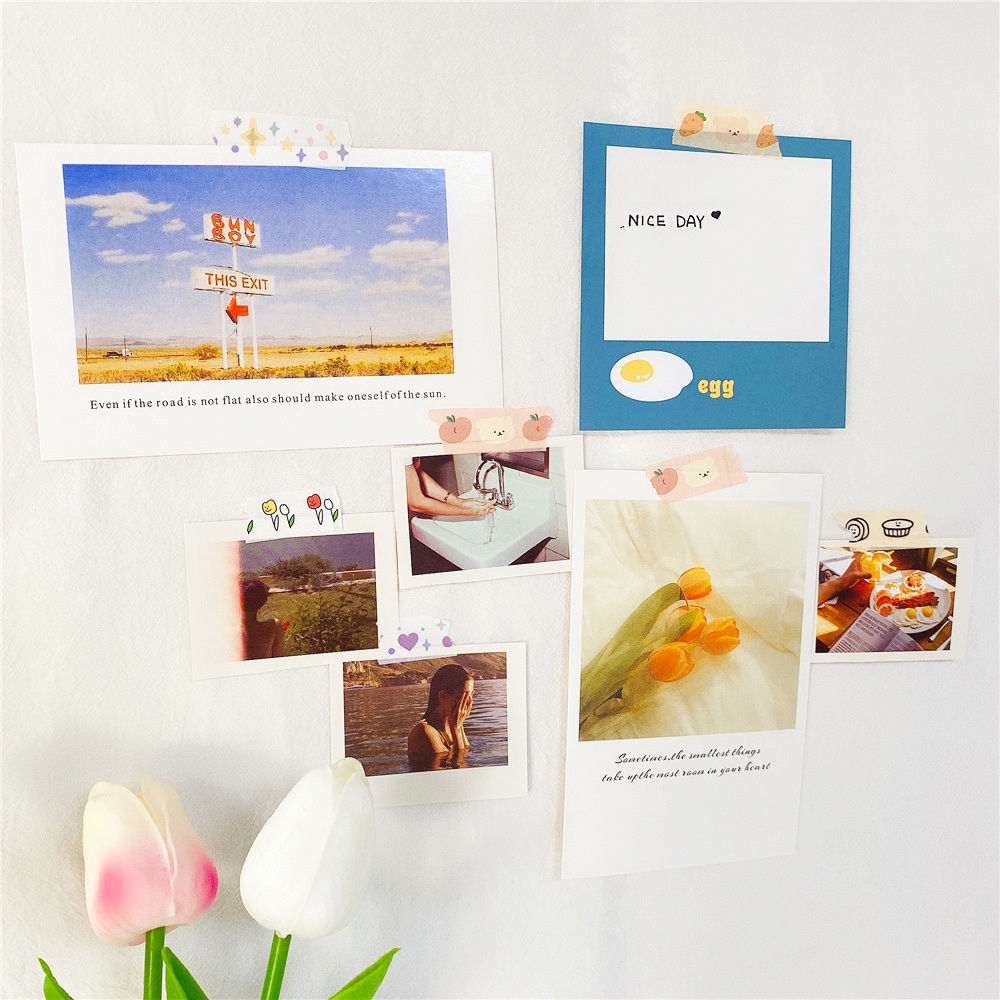 Băng keo giấy washi tape Béo shop họa tiết hoa quả dễ thương dùng dán trang trí album sổ lưu niệm WS01