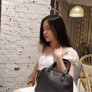 Combo balo và túi hến mango