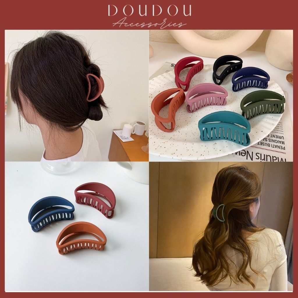 Kẹp tóc càng cua Hàn Quốc DOUDOU Cặp tóc càng cua bán nguyệt nhiều màu thời trang ZJ011