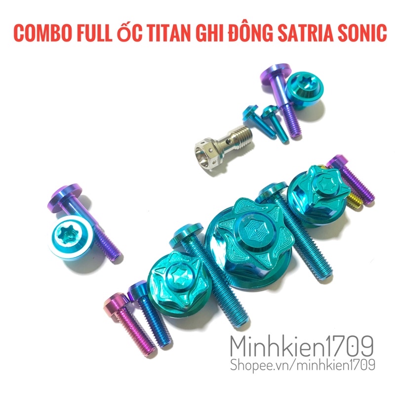 (GR5 XỊN) Combo ốc titan full ghi đông Satria Sonic