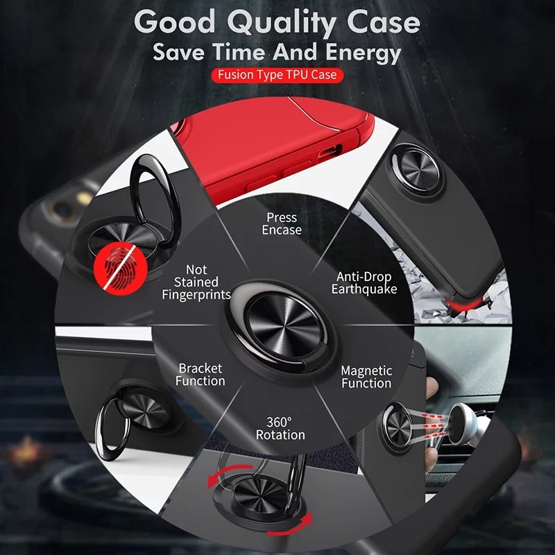 Ốp điện thoại mềm có giá đỡ vòng nhẫn cho OPPO F11 Pro F9 A9 A5 2020 A92020 F5 A3S A5S F3 F5 F7 F9 Reno 3 2 Realme 5 XT | BigBuy360 - bigbuy360.vn