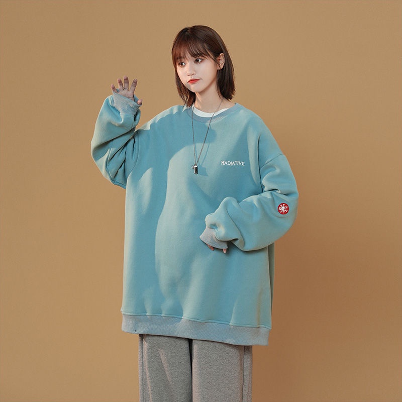 Áo Sweater Mỏng Tay Dài Cổ Tròn Dáng Rộng Thời Trang Mùa Thu Dành Cho Nữ | BigBuy360 - bigbuy360.vn
