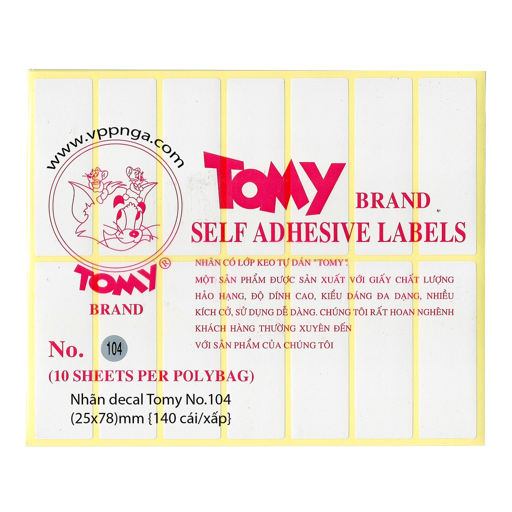 Nhãn dán decal Tomy 99 - 105, (1 xấp)