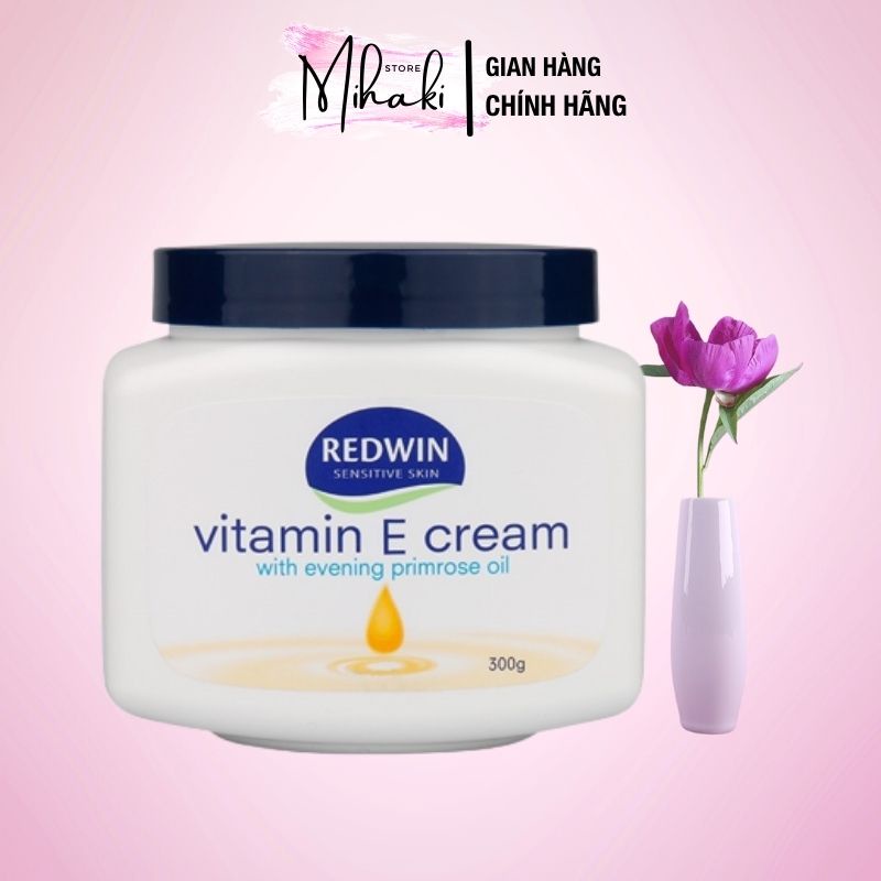Kem dưỡng da Redwin Vitamin E Cream 300g hương hoa anh thảo giúp trắng da, mờ vết thâm, đánh bay nứt lẻ, nhập khẩu Úc