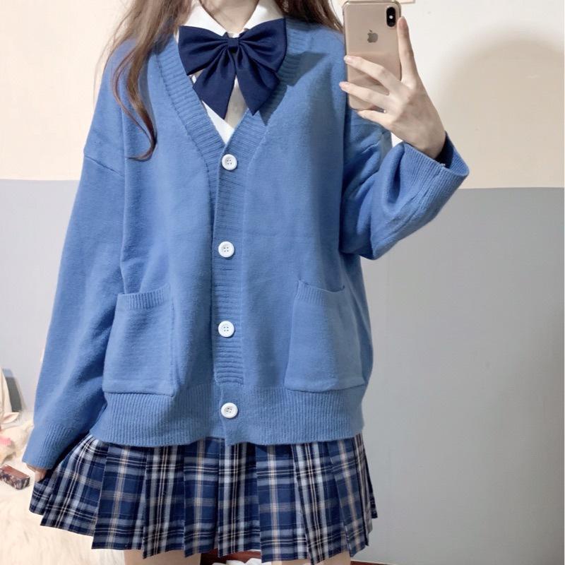 Áo cardigan Dệt Kim Mỏng Dáng Rộng Nữ Phong Cách Ngọt Dễ Thương Mùa Thu Đông Áo nịt đan